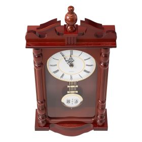 Grandfather Clock, 23.2 in Classic Vintage Pendulum Clock, Pine Wood & MDF Wall Clocks with Quartz Movement and Quiet Design, for Living Room, Be