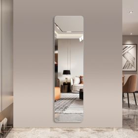 56"x 15" inch Full Body round corner mirror for Living Room Bedroom Cloakroom Wall hanging with hanging hole High quality 5mm silver mirror Explo
