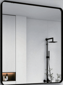 Tempered Glass Frame Mirror with Anti-Fog and Anti-Shatter Features 24 "x30" Bathroom Mirror, Rectangular Mirror, Wall-Mounted Bathroom Frame Mir (PSAAR6076H: PSAAR10091H)
