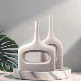 Ravel Ceramic Vase White (size: Tall Vase)